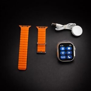 SP TREND ZONE T10 UItra 8 Watch Bluetooth Call Fitness Bracelet Magnetic Charging T10 Smartwatch (ORANGE Strap, Free Size)